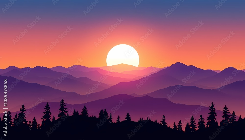 Fototapeta premium Sunset over Majestic Mountains