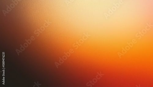 Abstract background, Orange (Pantone) and Orange (RYB) gradient background with light leak and grainy texture.