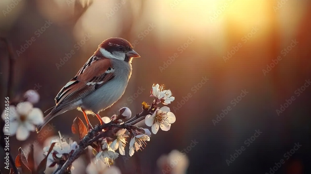 A small bird sitting on top of a tree branch A small bird sitting on top of a tree branch