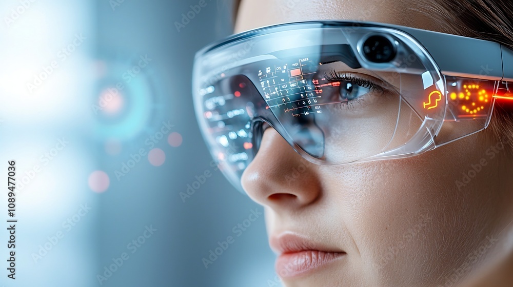 Vibrant visualization of sleek cutting edge wearable IoT devices like ...