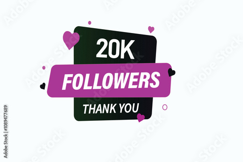 thank you 19k followers,  vector, illustration, social, media, post,  subscribers, followers animation design, banner, premium, background
