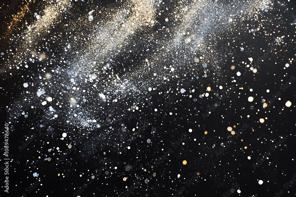 Obraz premium Corporate-themed silver on black with tiny light sparkles