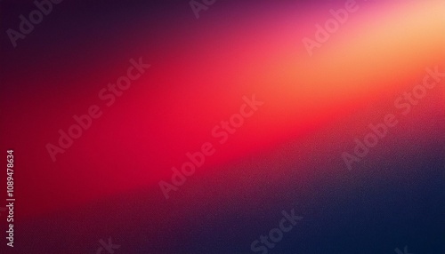 Abstract background, Neon red and Neon scarlet gradient background with light leak and grainy texture.