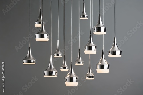 Modern Silver Pendants Displayed Elegantly on Soft Gray Background for Stunning Illumination