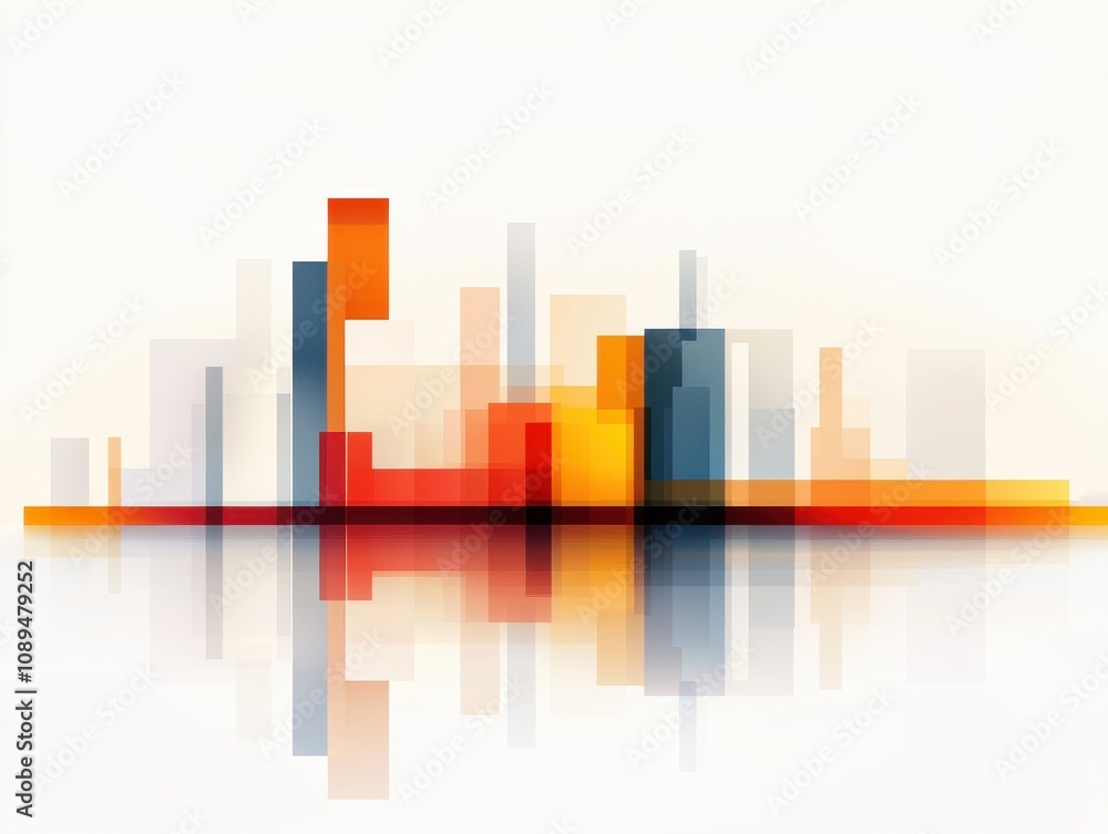 A vibrant, abstract city skyline featuring colorful geometric shapes and reflections, evoking a sense of modernity and creativity. A vibrant, abstract city skyline featuring colorful geometric shapes and reflections, evoking a sense of modernity and creativity.