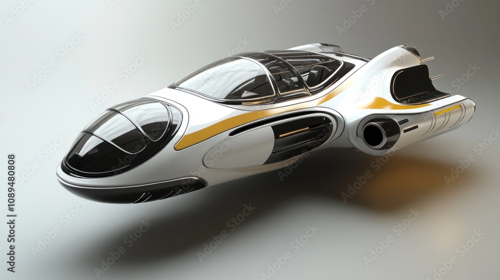 Futuristic Flying Vehicle Design Featuring Sleek Curves and Innovative Technology, Ideal for Science Fiction Illustrations and Creative Concepts Futuristic Flying Vehicle Design Featuring Sleek Curves and Innovative Technology, Ideal for Science Fiction Illustrations and Creative Concepts