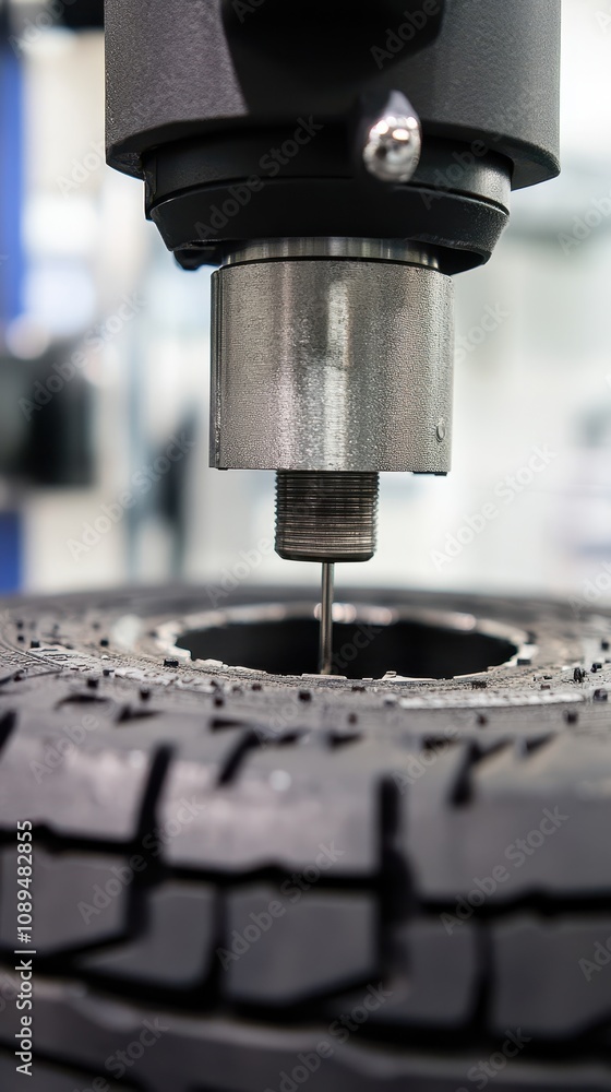 Tire is subjected to rigorous pressure testing in a lab, ensuring durability and quality standards Tire is subjected to rigorous pressure testing in a lab, ensuring durability and quality standards