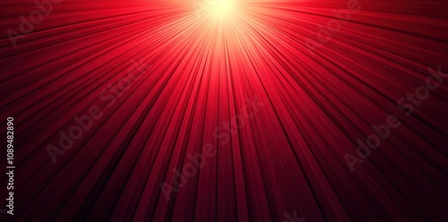 Abstract Red Light Rays Converging At Center