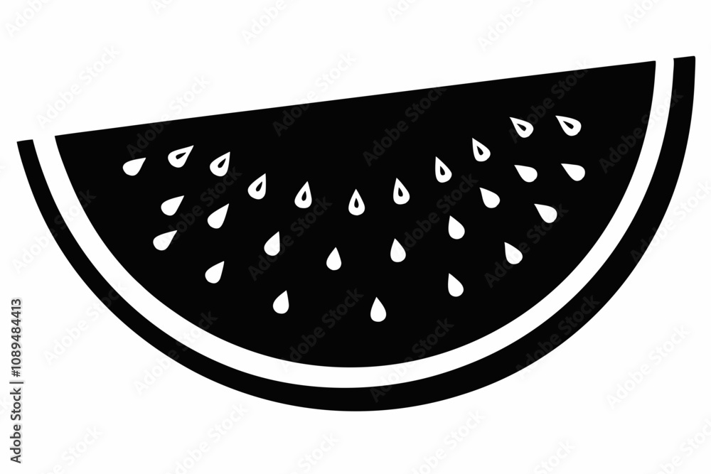 Watermelon silhouette, Watermelon slice vector icon Watermelon silhouette, Watermelon slice vector icon