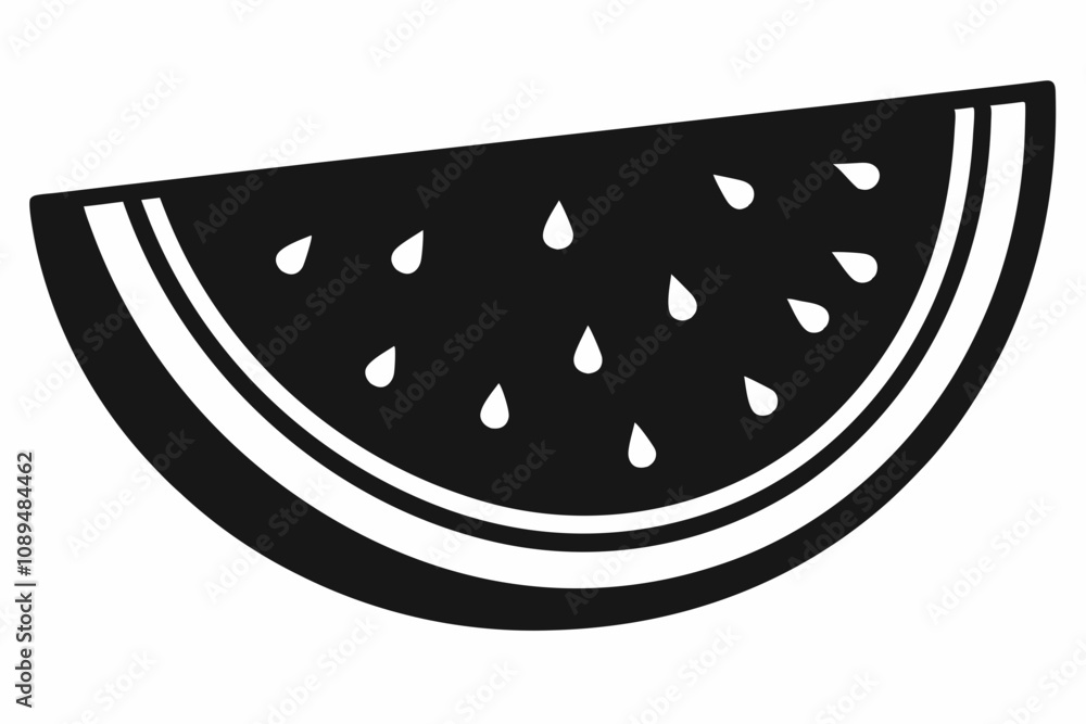 Watermelon silhouette, Watermelon slice vector icon Watermelon silhouette, Watermelon slice vector icon