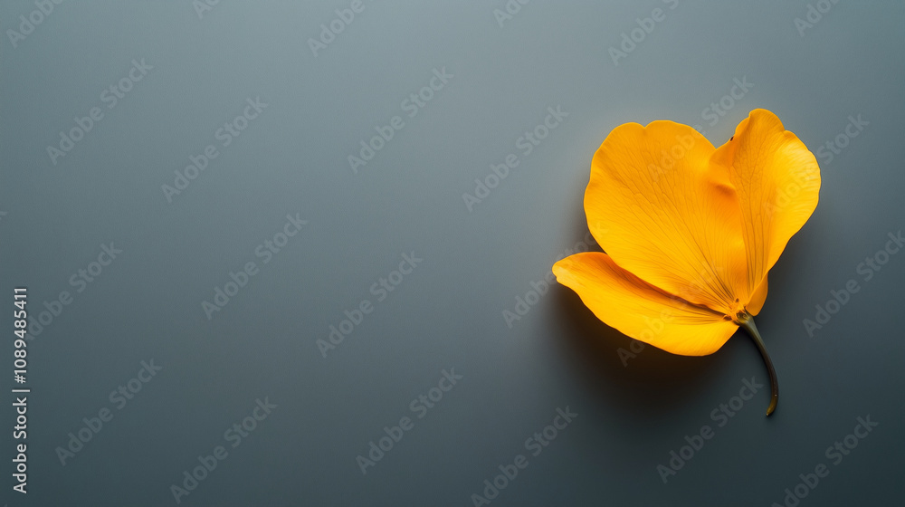 yellow petal flower on aesthetic background,free space for text yellow petal flower on aesthetic background,free space for text
