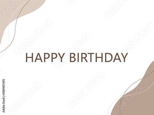 Birthday card on white background, abstract