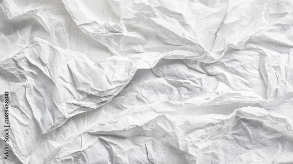 Obraz premium white crumpled and creased wrinkled paper poster cloth texture background