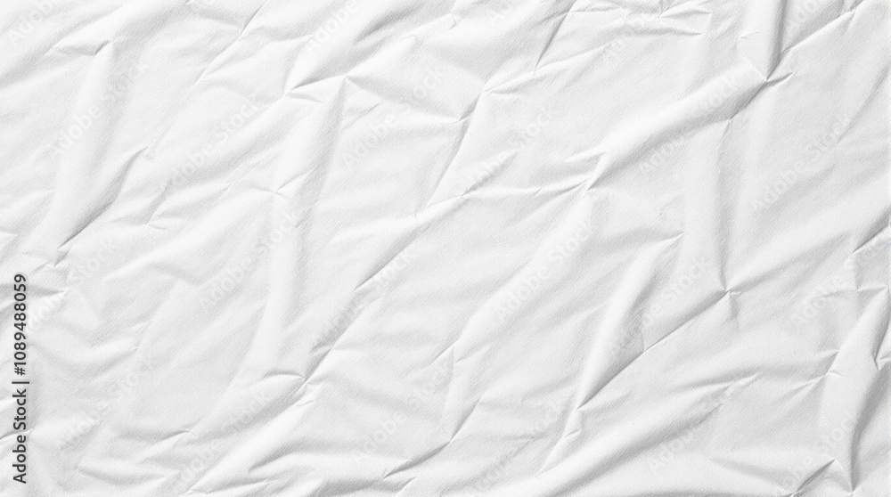 Obraz premium white crumpled and creased wrinkled paper poster cloth texture background