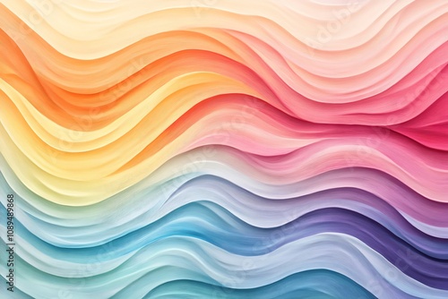 Abstract soft pastel rainbow gradient with smooth flowing curves