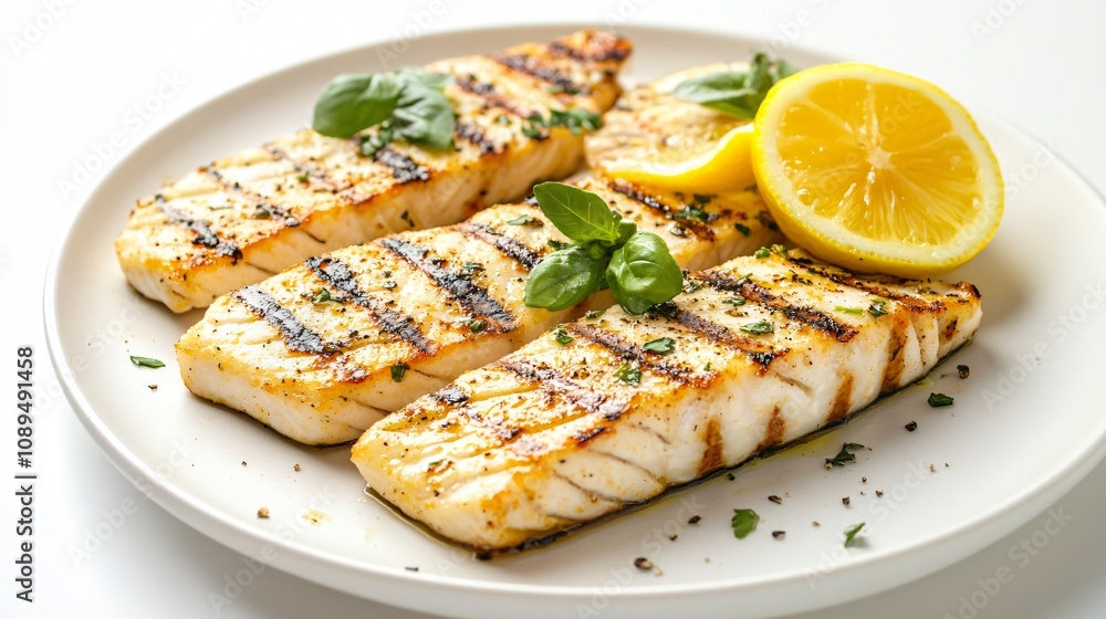Delicious Grilled Fish Fillets with Lemon and Basil Delicious Grilled Fish Fillets with Lemon and Basil