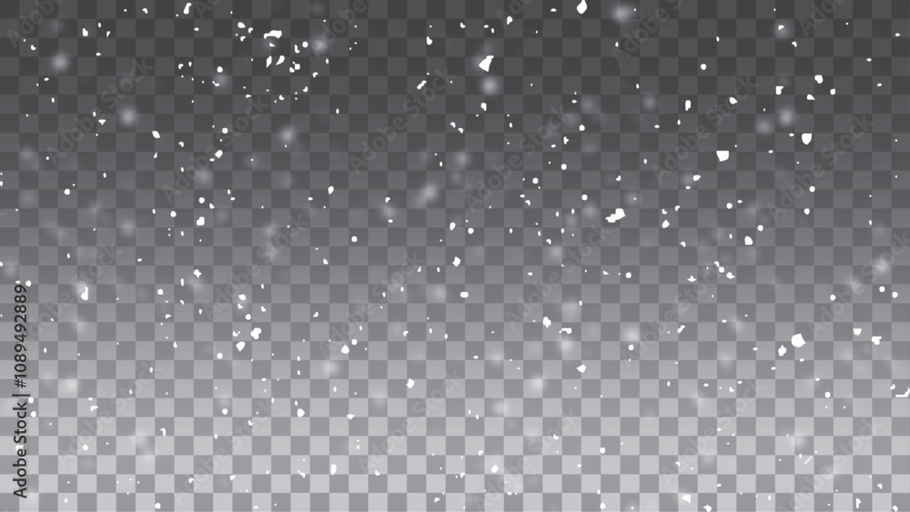 Falling snowflakes on isolated transparent background vector illustration. Isolated Falling Snow. Falling snowflakes on isolated transparent background vector illustration. Isolated Falling Snow.