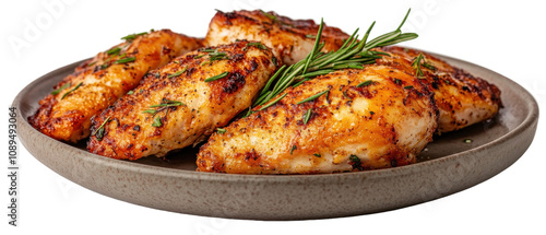 Grilled chicken breast served on a plate. transparent background photo