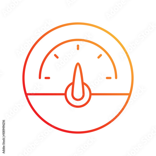 pressure meter gradient icon with white background vector stock illustration