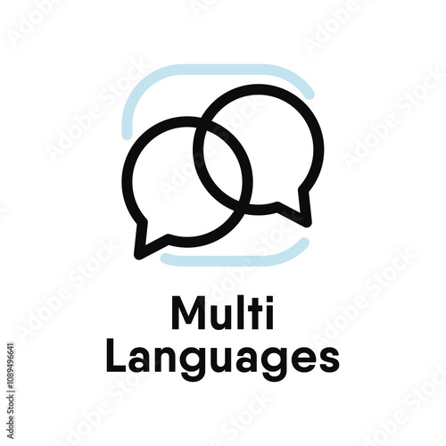 Multi Languages vector information sign