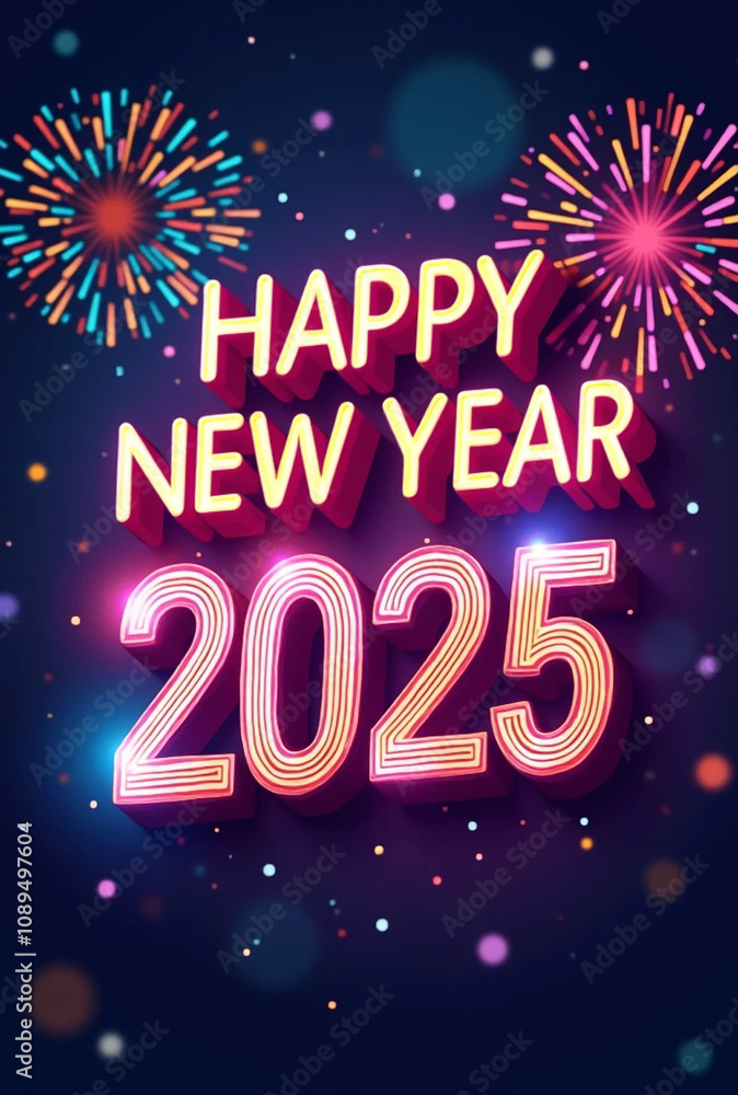 Happy New Year 2025 Poster Design By AI Generative Happy New Year 2025 Poster Design By AI Generative