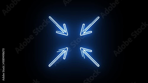 E-commerce icon animation with neon effects on a black background