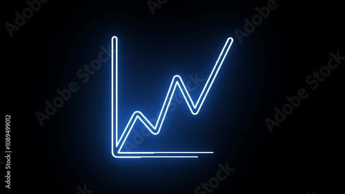 E-commerce icon animation with neon effects on a black background