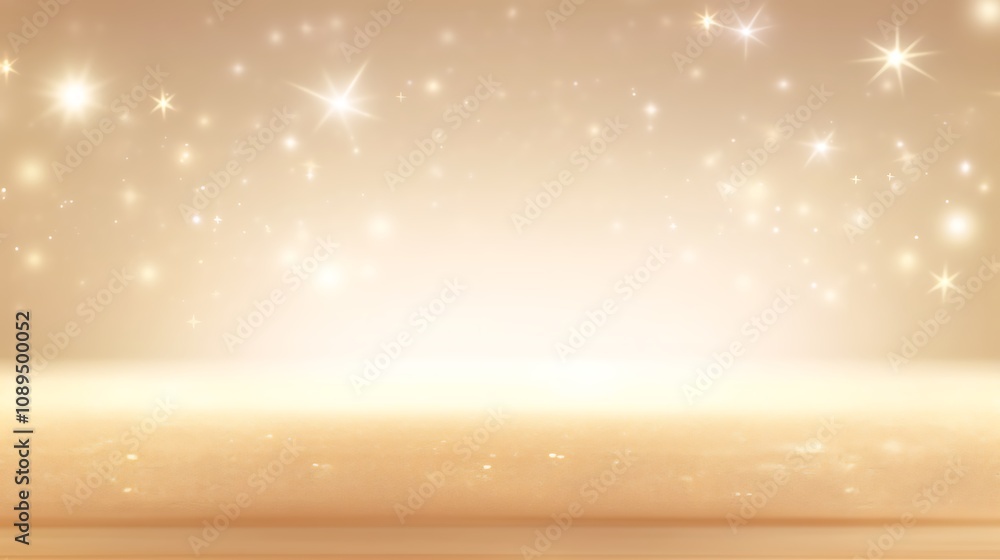Fototapeta premium Golden Background With Sparkling Lights And Glimmering Surface