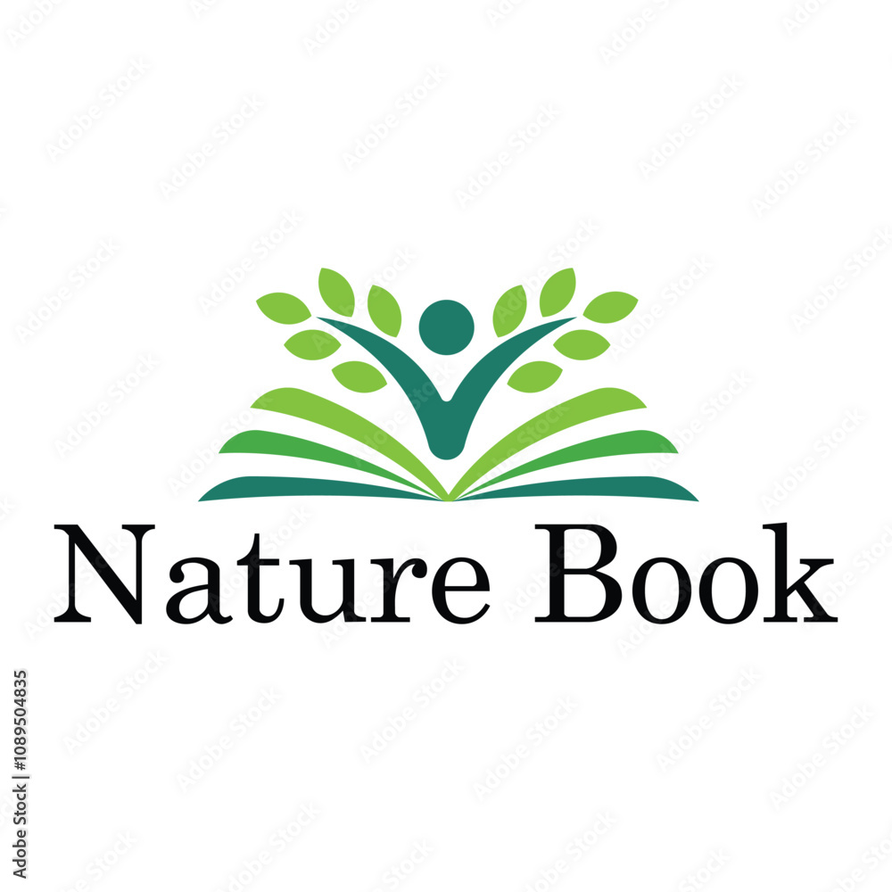 nature book flat minimalist logo design nature book flat minimalist logo design