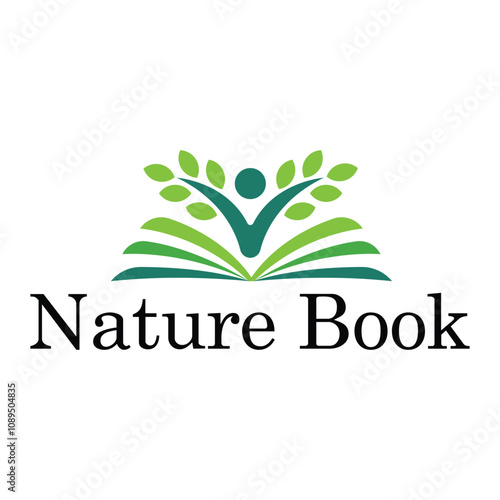 nature book flat minimalist logo design