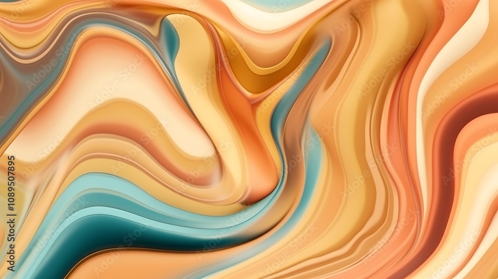 Abstract Swirling Fluid Art Warm Color Palette Abstract Swirling Fluid Art Warm Color Palette