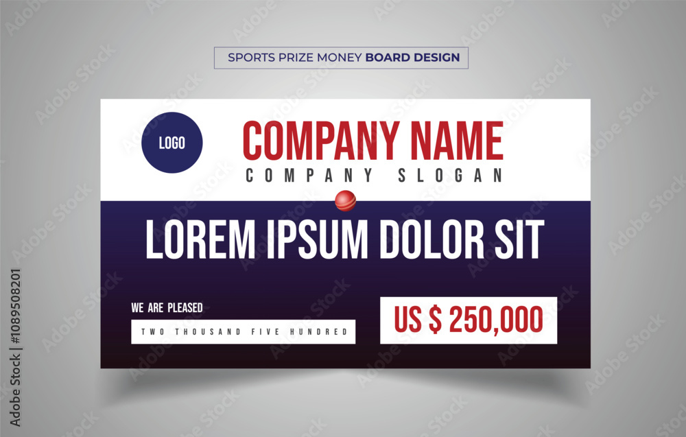 Fototapeta premium Sports Prize ceremony Champion winner cheque Board Design 