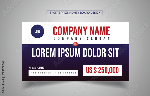 Sports Prize ceremony Champion winner cheque Board Design 