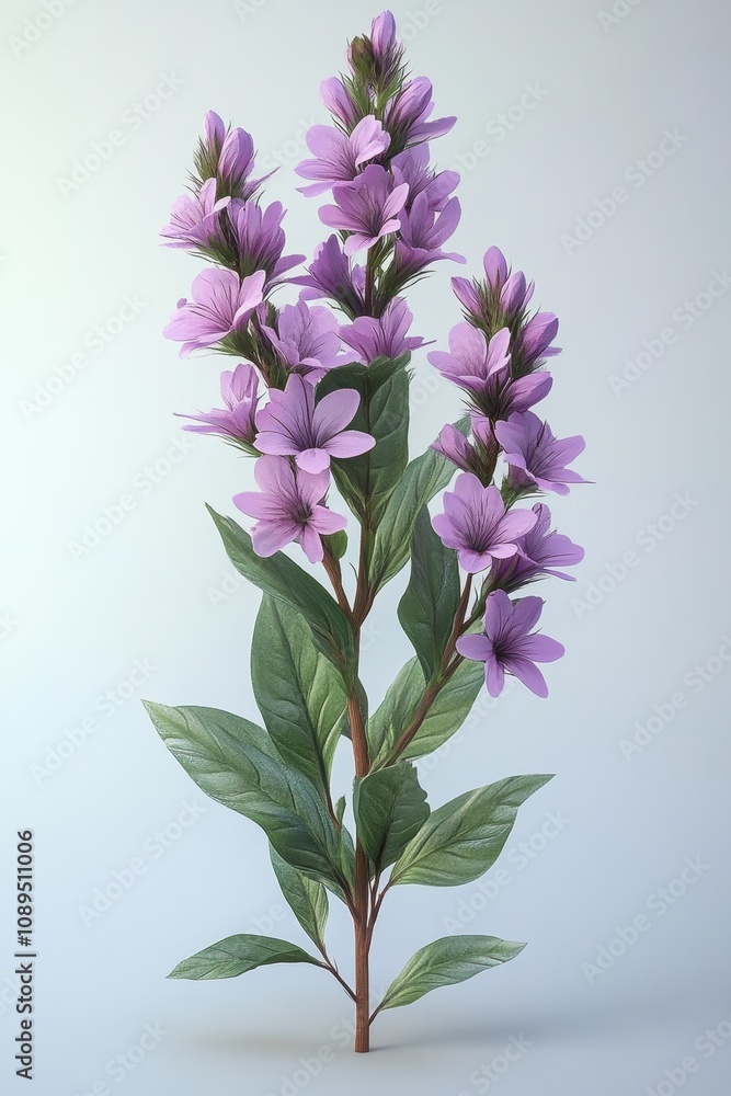 Vibrant Purple Flowers on a Verdant Stem Vibrant Purple Flowers on a Verdant Stem