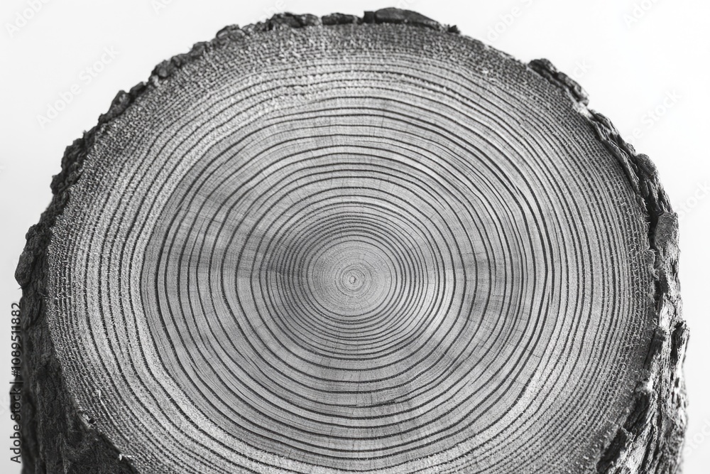 Fototapeta premium A close-up image of a tree stump in shades of gray