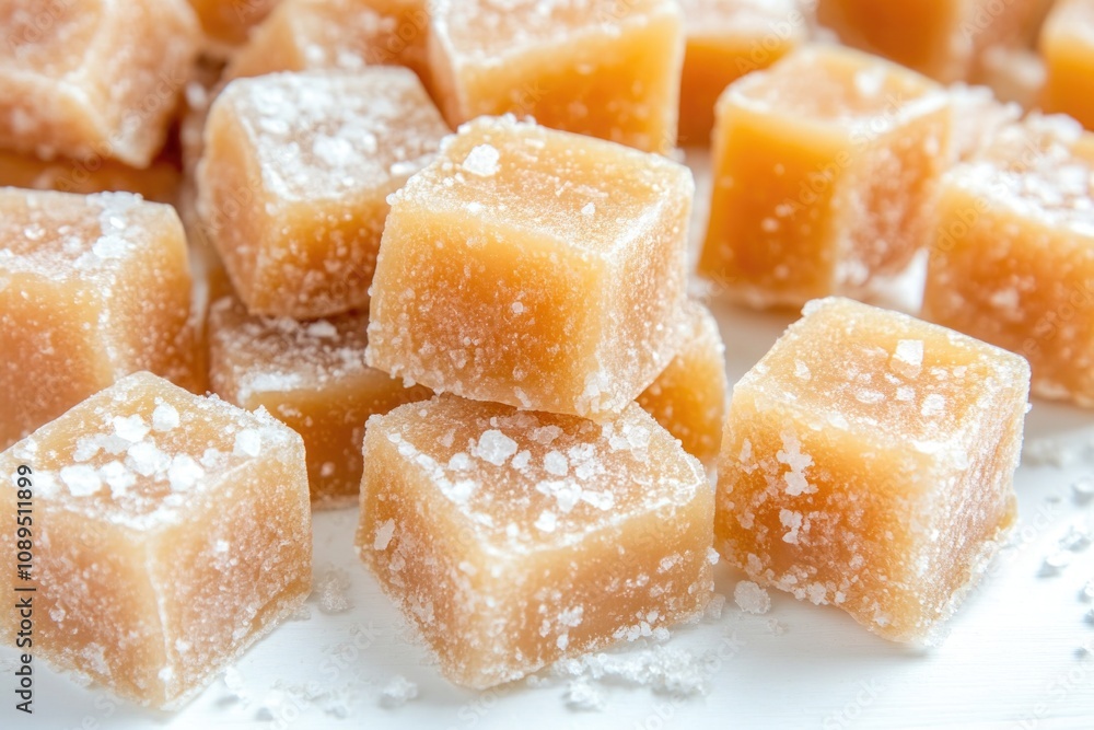 A stack of sugar cubes sitting on a white plate, ready for use in baking or as a decorative element A stack of sugar cubes sitting on a white plate, ready for use in baking or as a decorative element