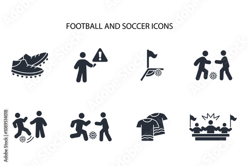 Football and soccer icon set.vector.Editable stroke.linear style sign for use web design,logo.Symbol illustration.