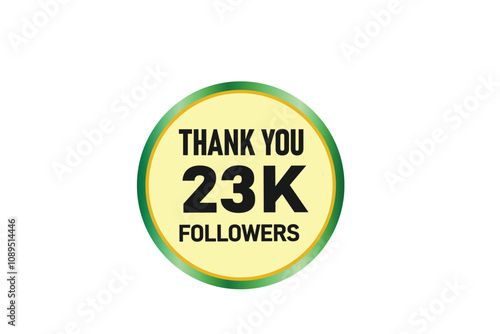 thank you 23k followers,  vector, illustration, social, media, post,  subscribers, followers animation design, banner, premium, background
