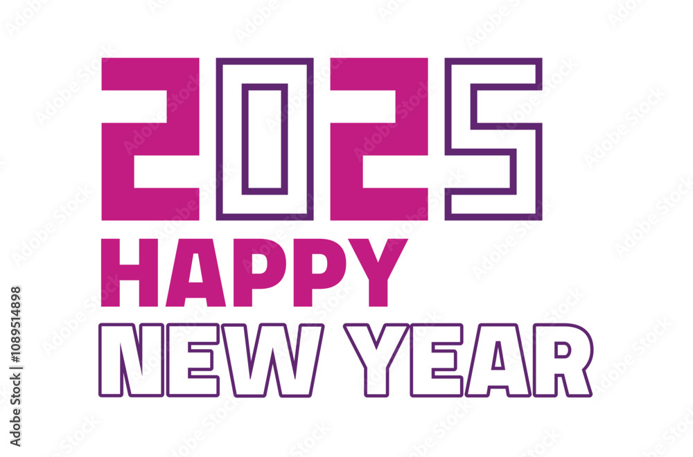 Happy New Year 2025 Design Element Purple Creative Abstract Vector Illustration Happy New Year 2025 Design Element Purple Creative Abstract Vector Illustration