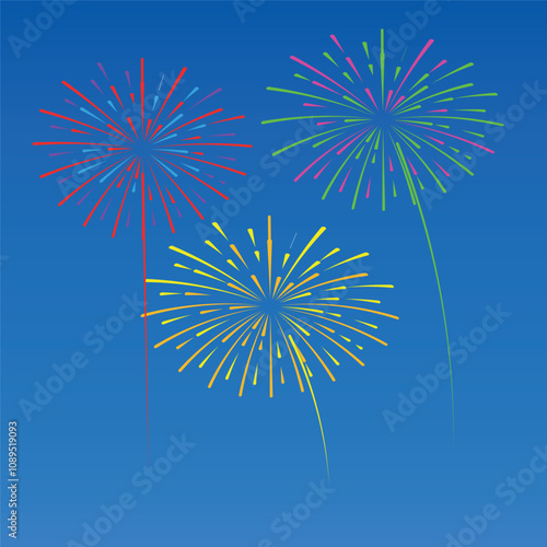 fireworks on the night sky