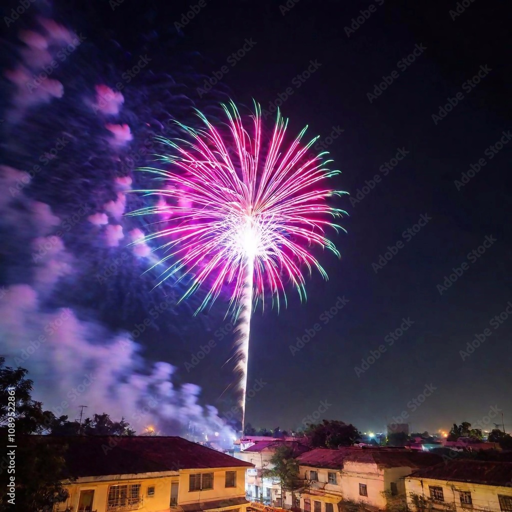 fireworks at the city of thailand