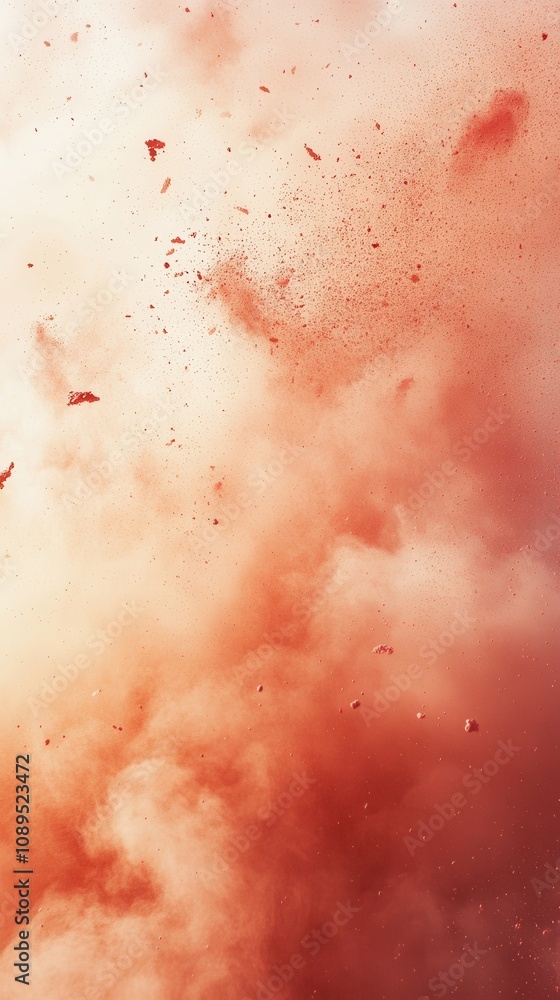Obraz premium Colorful clouds of powder fill the air as people joyfully dance during the Holi festival outdoors