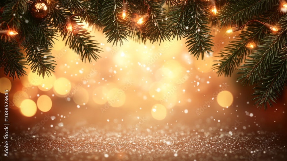 Festive Christmas Branches Lights And Glitter Festive Christmas Branches Lights And Glitter