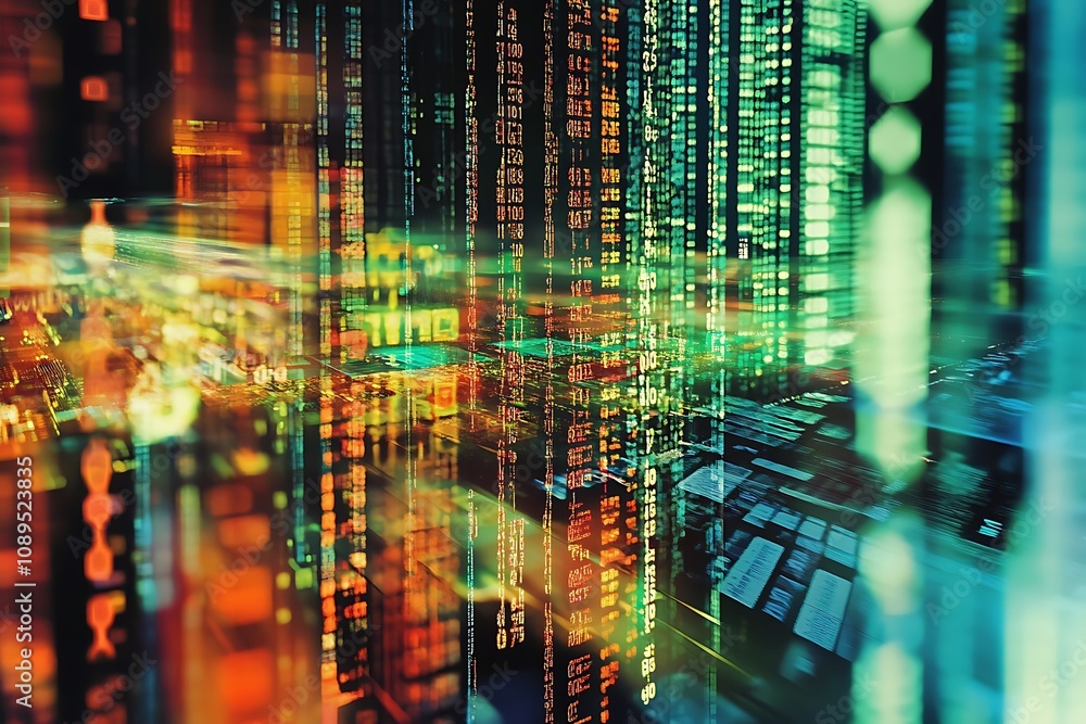 Abstract digital finance data on screen Abstract digital finance data on screen