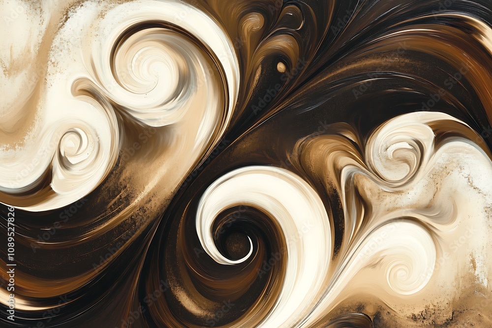 Abstract brown and cream swirls with a smooth, elegant flow Abstract brown and cream swirls with a smooth, elegant flow