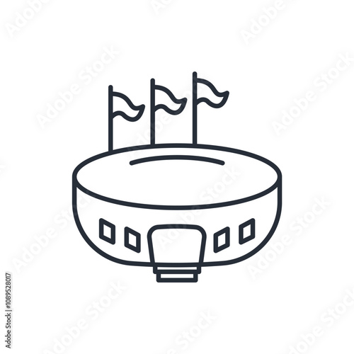 stadium icon. vector.Editable stroke.linear style sign for use web design,logo.Symbol illustration.