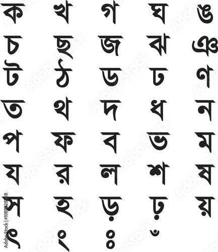 Bengali Letters svg, K Kh G Gh, Bengali svg, Letters