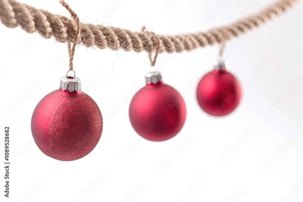 A collection of red decorations suspended from a length of cord, perfect for festive celebrations or as a decorative element in an event A collection of red decorations suspended from a length of cord, perfect for festive celebrations or as a decorative element in an event