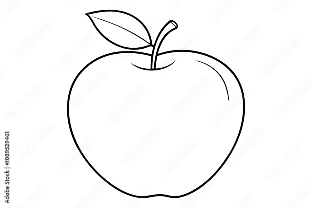 Apple line art vector, apple outline drawing Apple line art vector, apple outline drawing