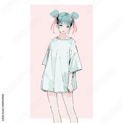 girl with oversize clothes